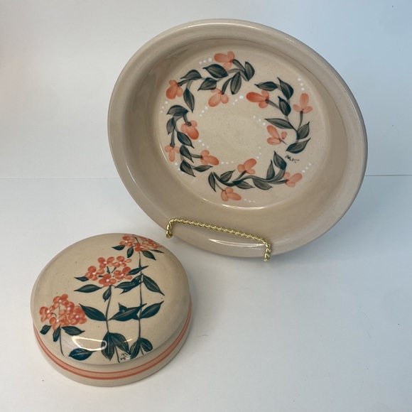 Kovack pottery bowl and trinket dish with lid Seagrove NC 3 piece signed - Picture 11 of 12